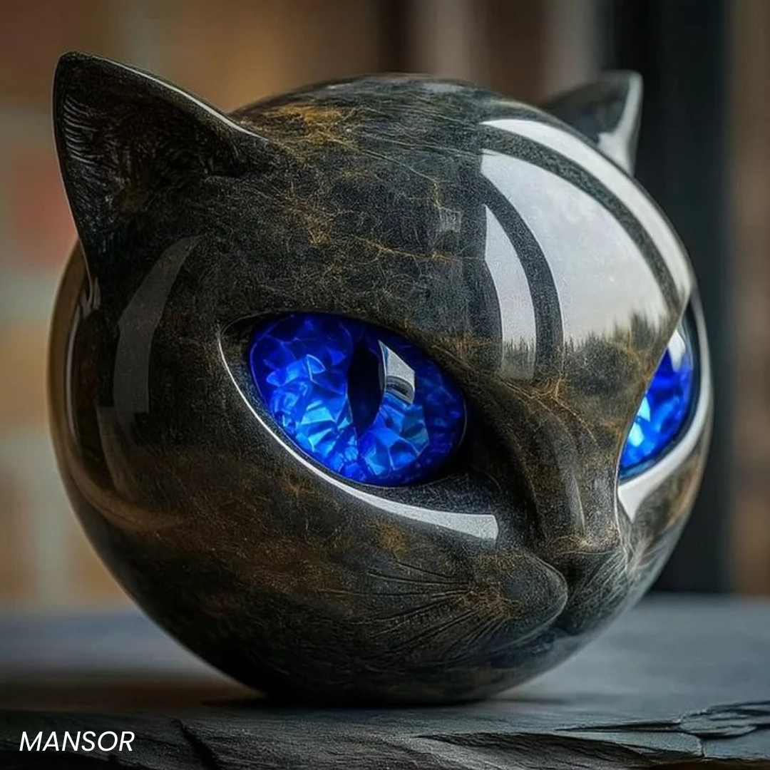 Mystieke zwarte kat beeldje