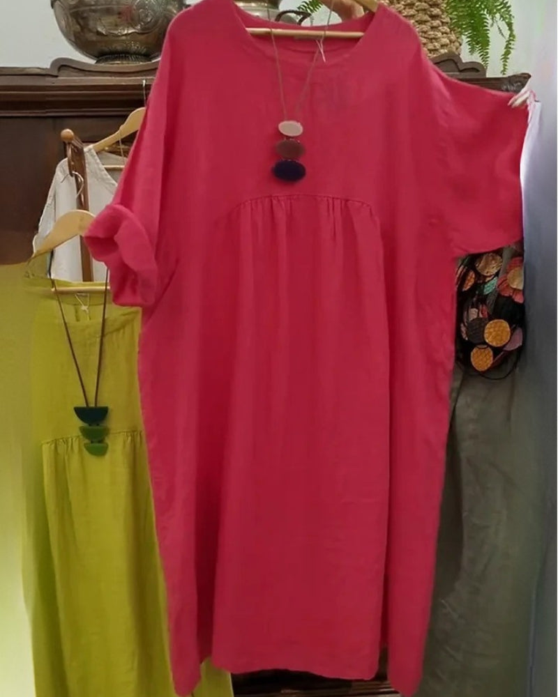 MANDIRA - Katoen en linnen jurk