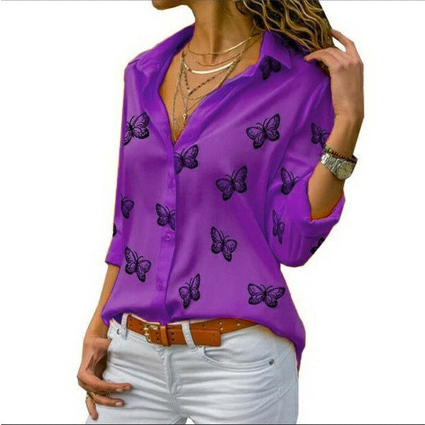 Neleia – Loose-fitting blouse with butterfly print