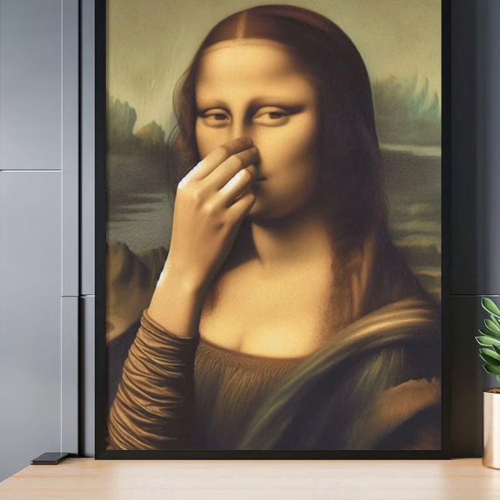 LooLisa™ – Vintage Grappige Badkamer Monalisa Muurkunst