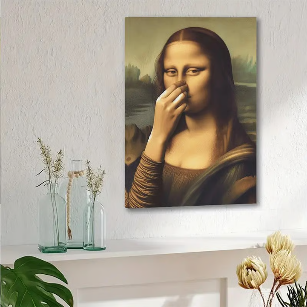 LooLisa™ – Vintage Grappige Badkamer Monalisa Muurkunst
