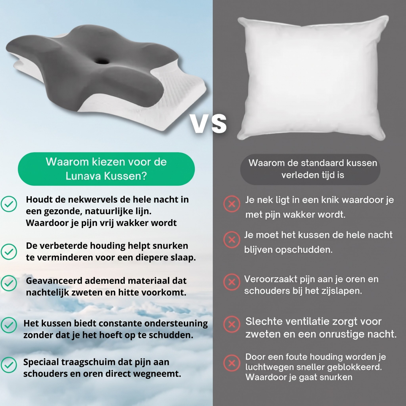 Lunava™ Ergonomisch Kussen
