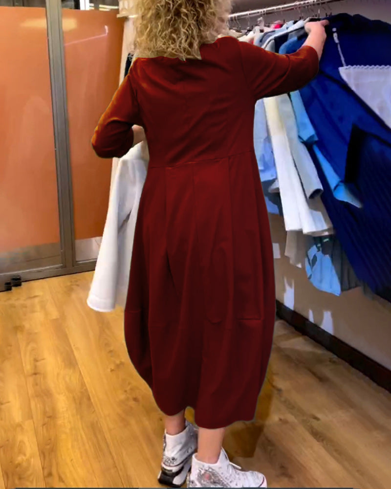 Chantal™ | Elegante Jurk met Ronde Hals