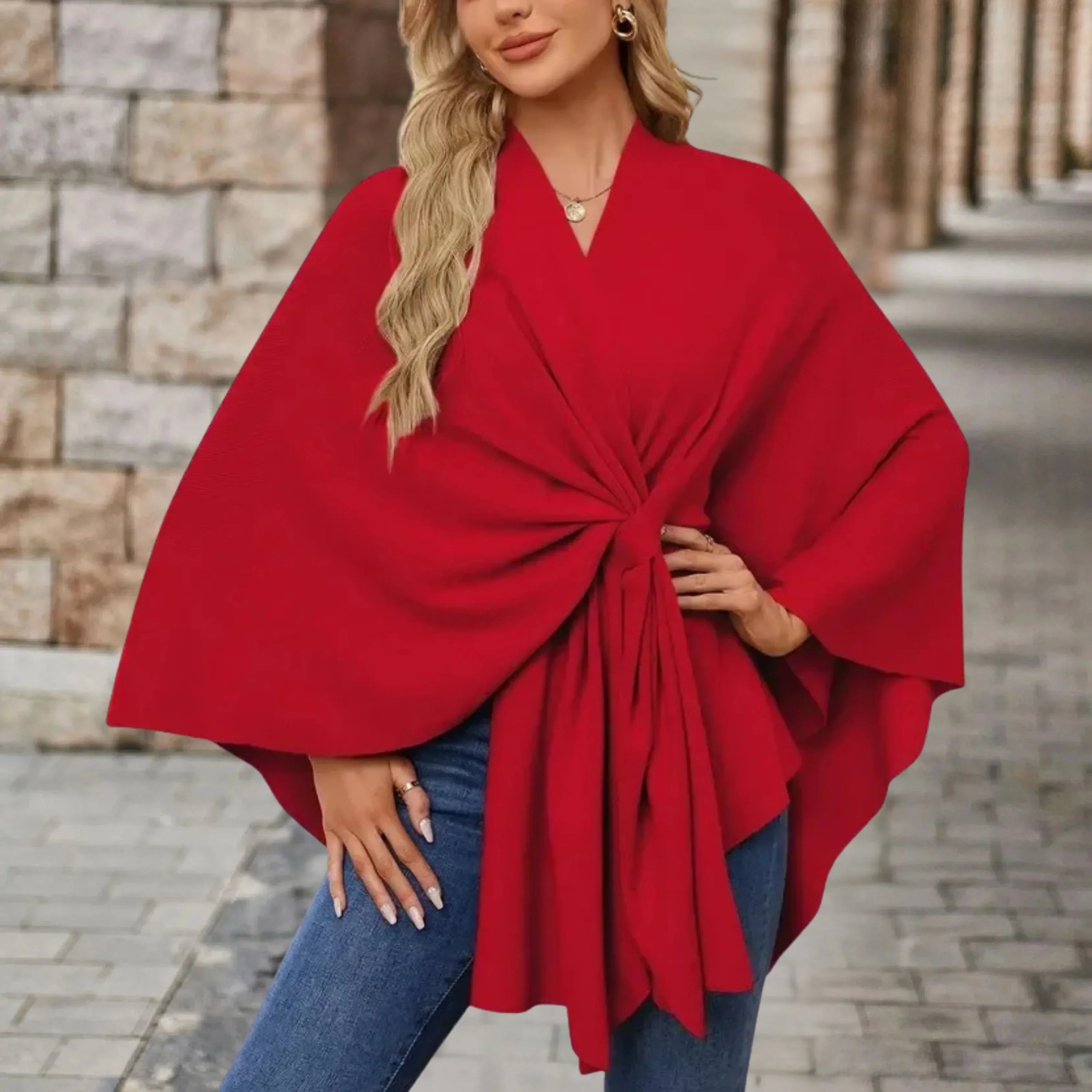 Benthe | Elegant Draped Poncho