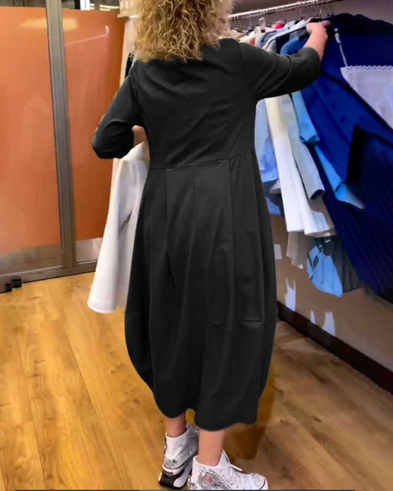 Chantal™ | Elegante Jurk met Ronde Hals