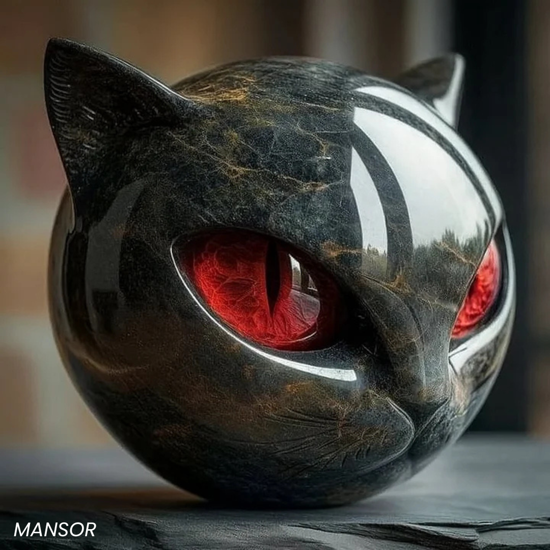 Mystieke zwarte kat beeldje