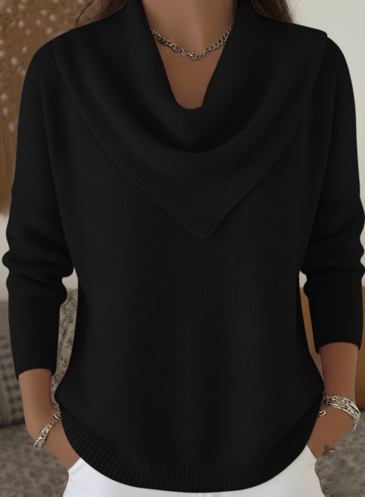 Amber™ | Dames Trui met Elegante Driehoekshals