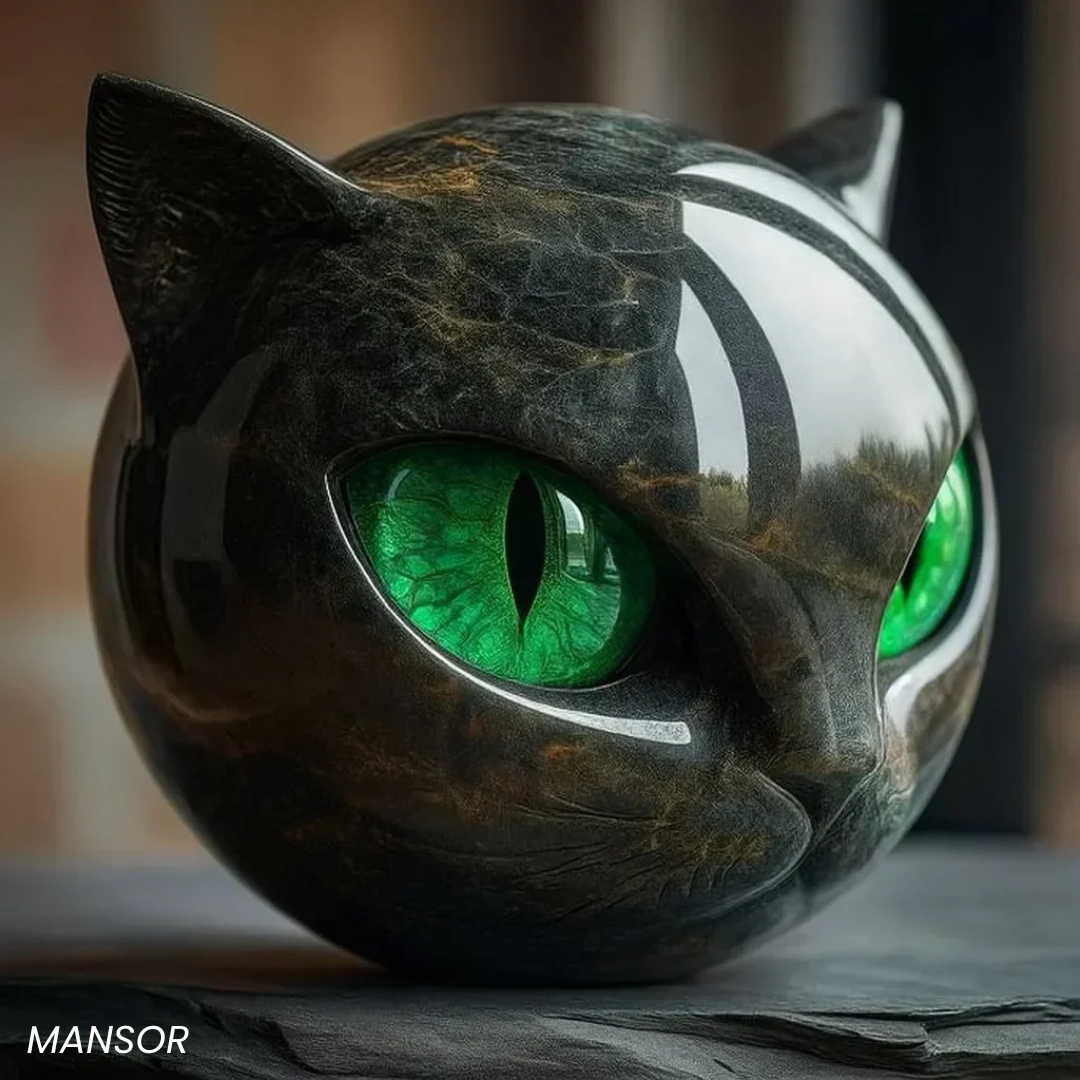 Mystieke zwarte kat beeldje