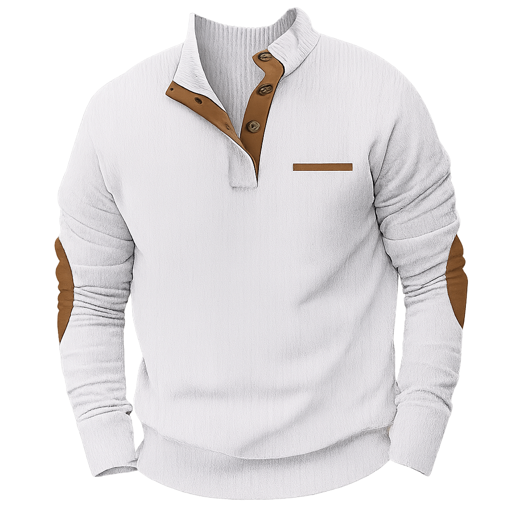 Montelaro - Neat Men's Sweater with Quarter Button