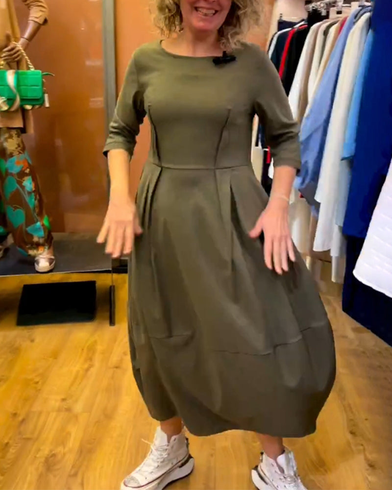 Chantal™ | Elegante Jurk met Ronde Hals