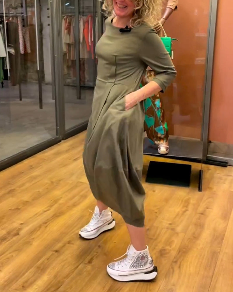 Chantal™ | Elegante Jurk met Ronde Hals