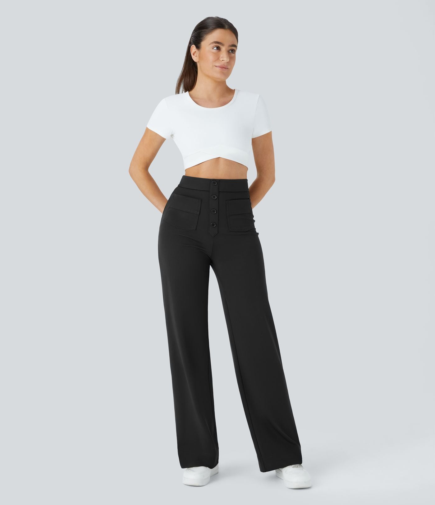 Emma™ | Elegante Elastische High-Waist Pantalon (1+1 GRATIS)