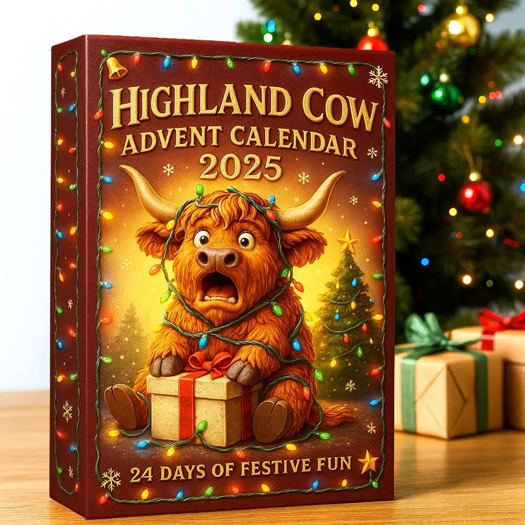 🐮 Highlander Advent Calendar 2025 🎄✨– Handmade 3D doll with Highlander (24 parts)