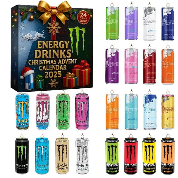 ⚡️ Energy Drink Can Advent Calendar 2025 — 24 Days of Festive Collectibles! 🎄