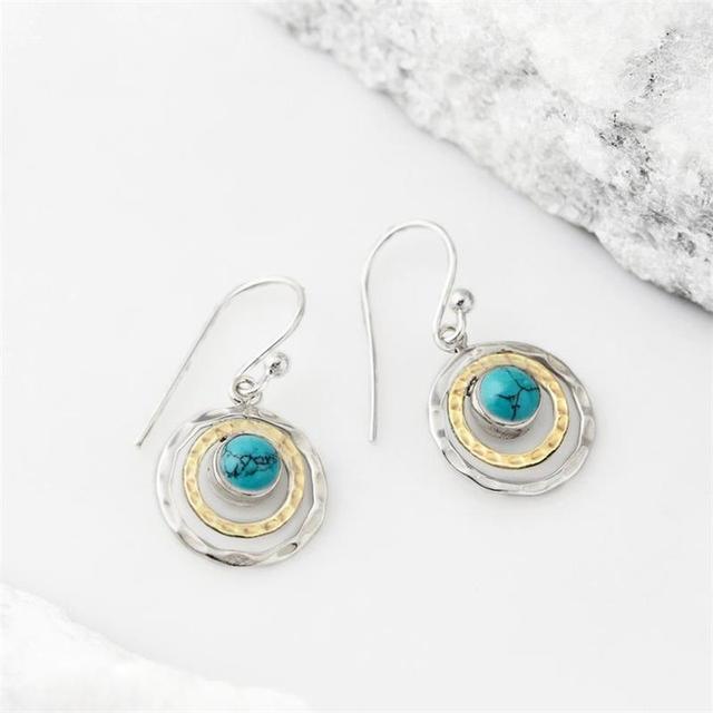 Boho Saturnus Oorbellen met Turquoise