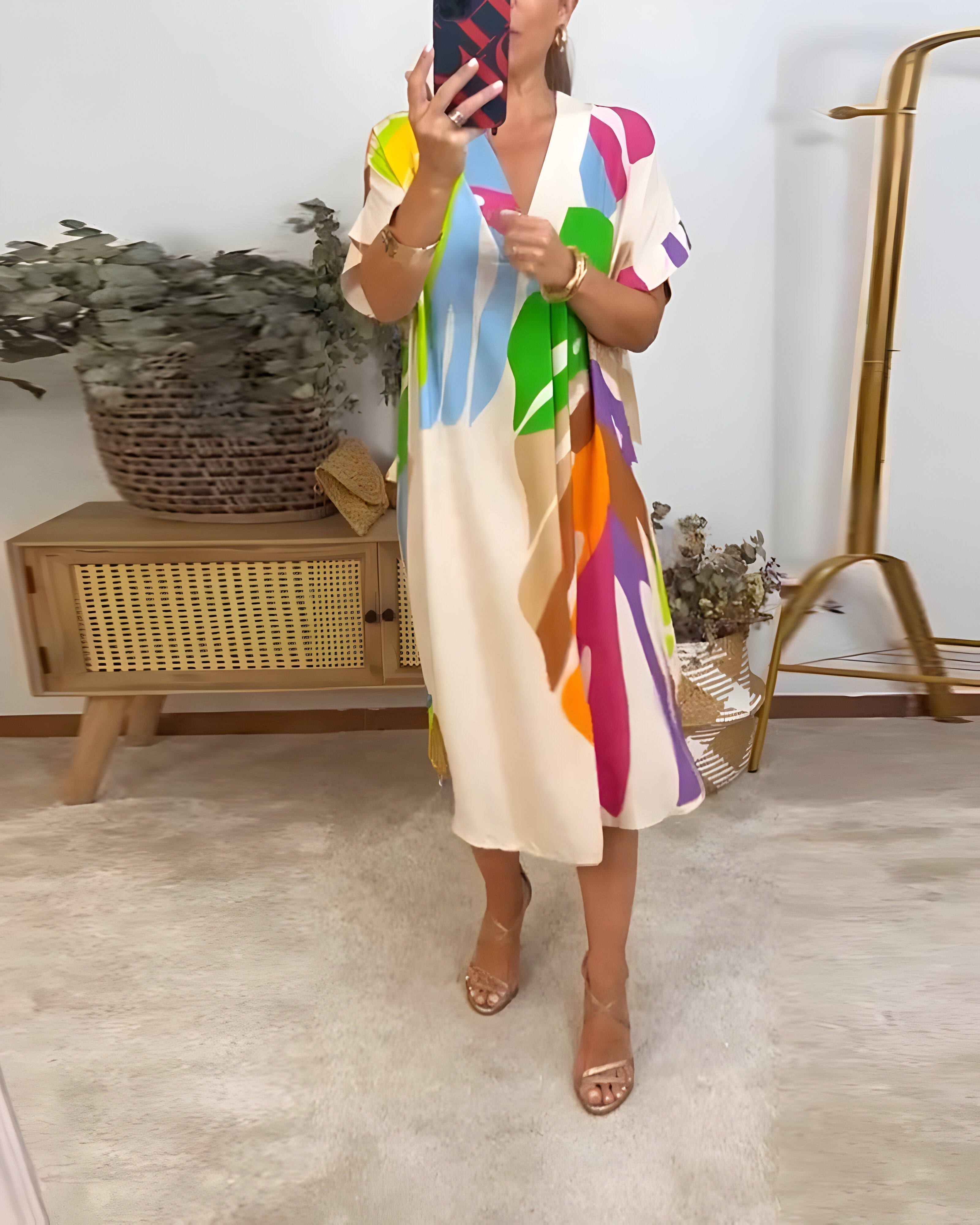 Rosaline™ - Gekleurde casual jurk