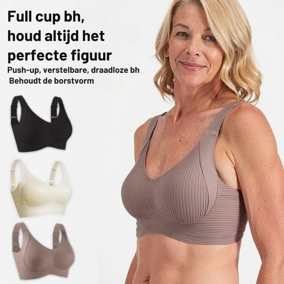 Geribde push-up-bh met verstelbare beugels voor dames | 1+1 GRATIS