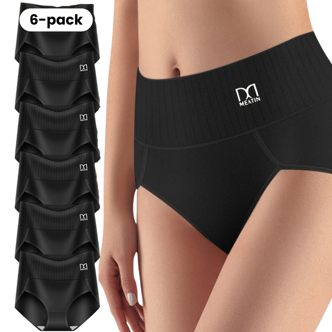 Shapex™ – 6-pack of breathable and comfortable high-waisted briefs with tummy support.