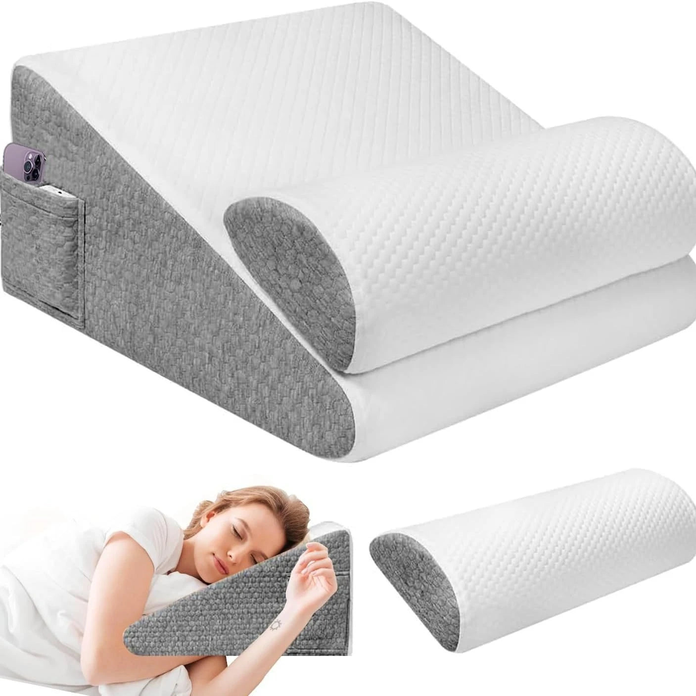 Orthava™ 6-in-1 Ergonomisch Wigkussen Met Verstelbare Hoofdsteun