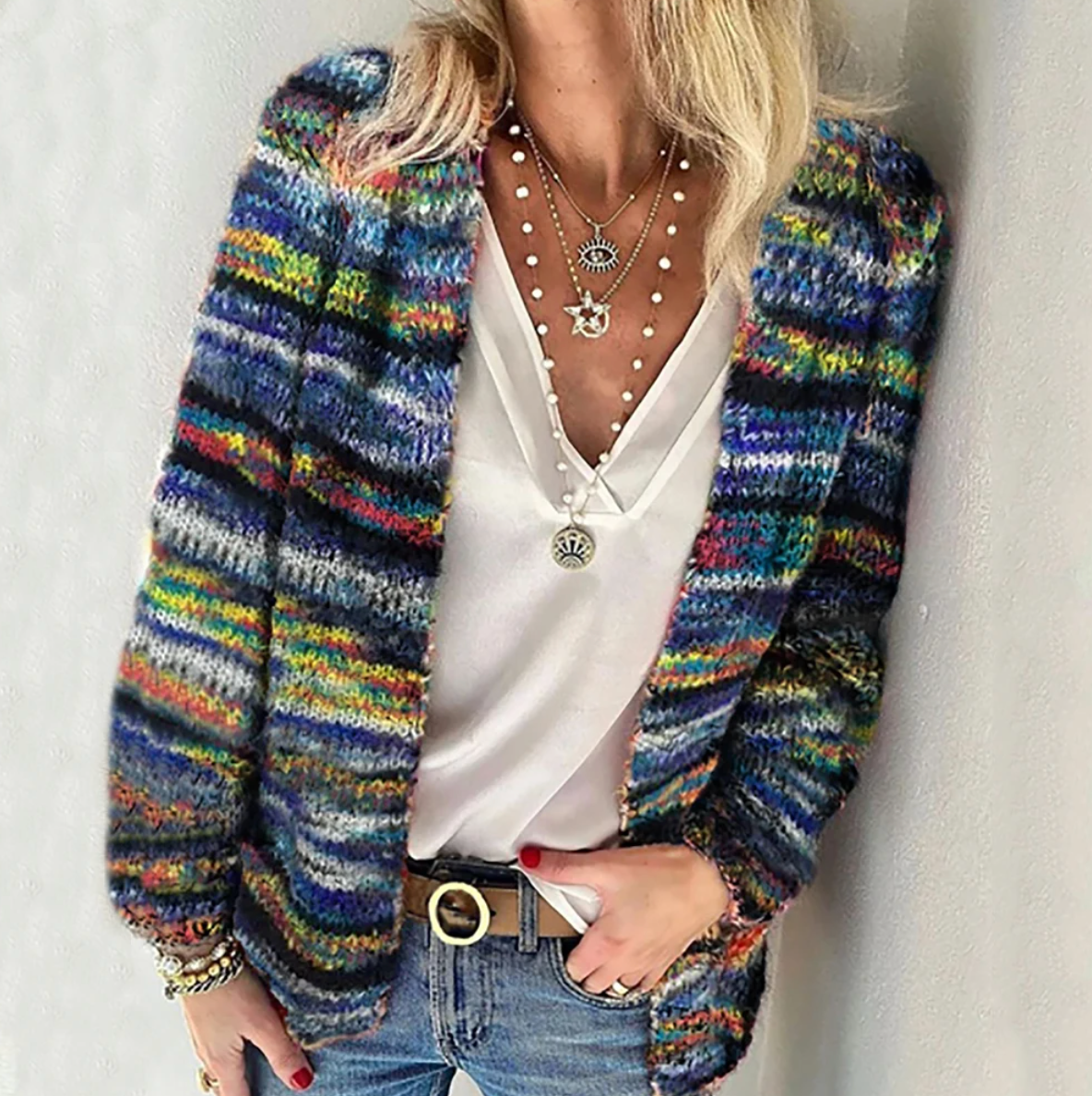 Catherine | Gezellige Multicolor-Cardigan