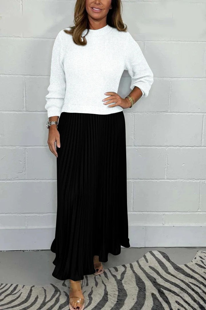 Charlotta | Maxi dress with sweater and pleated skirt