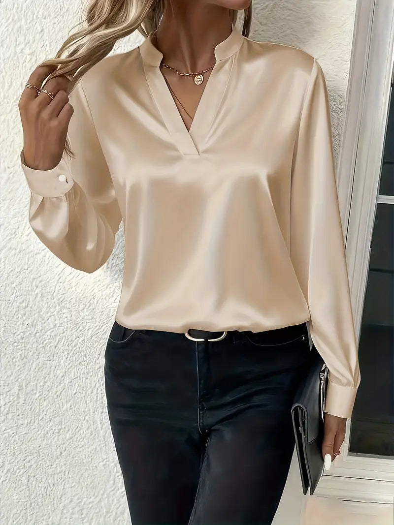 Elena™ | Elegante Satijnen Blouse