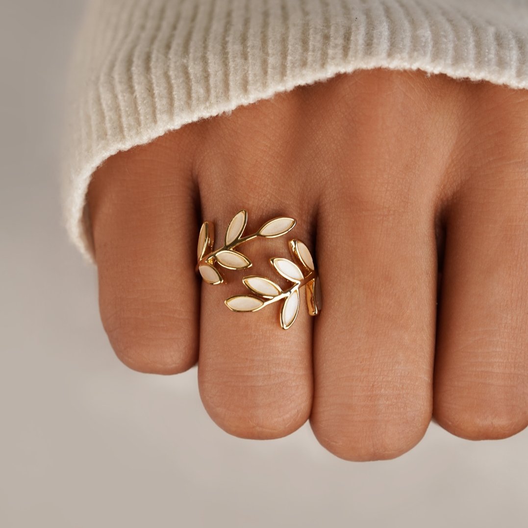Gouden Blad Ring