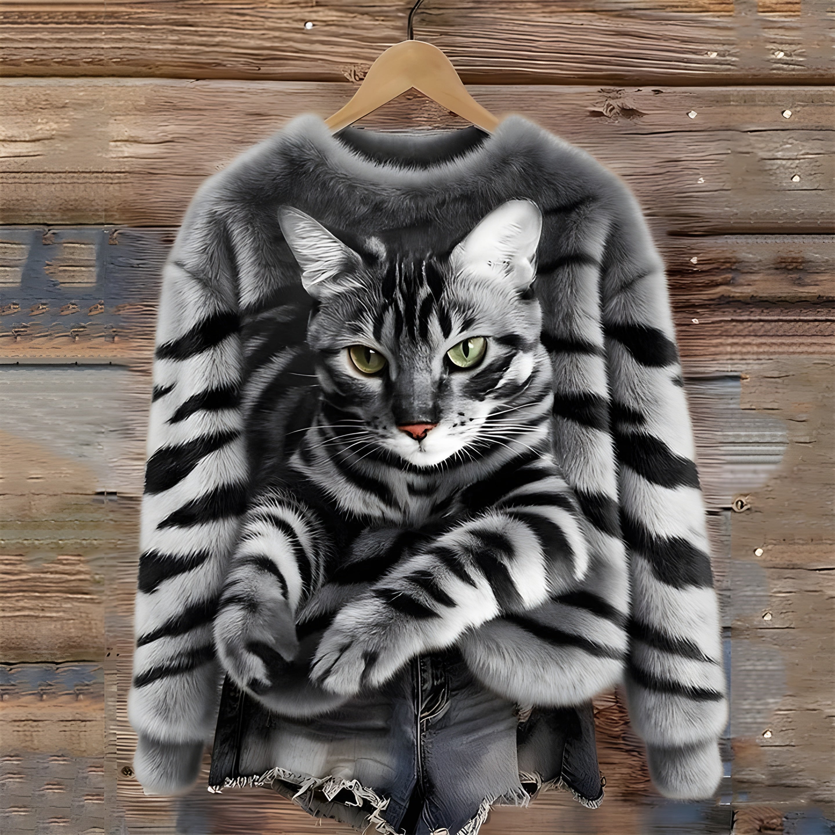 Sanne™ | Sweater Met Kattenprint