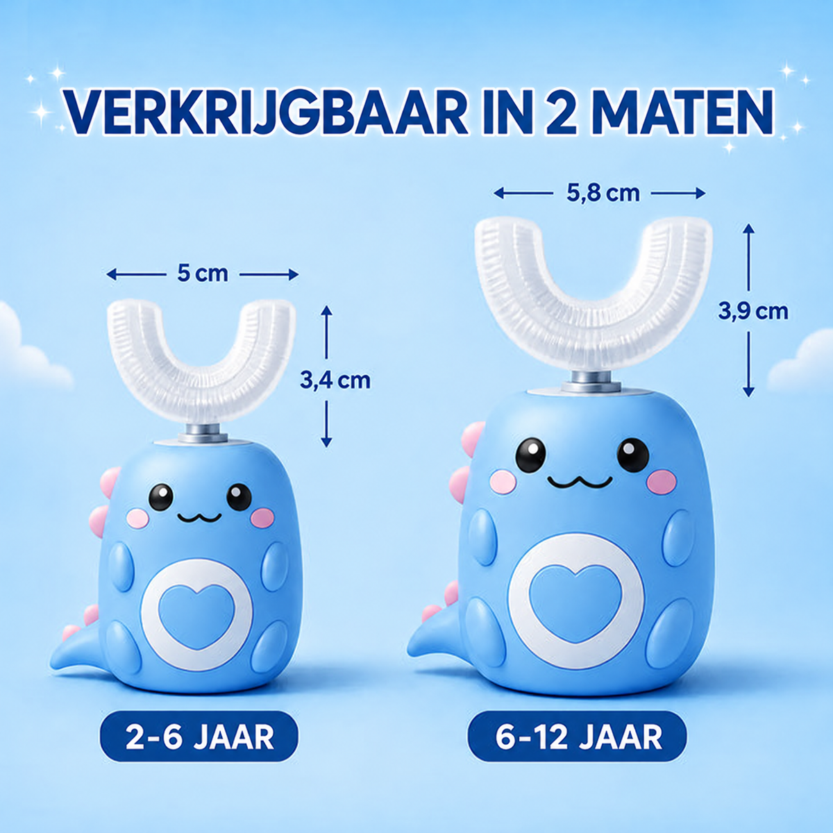 DinoBrush™ - De U-vormige elektrische tandenborstel voor kinderen (2–12 jaar)