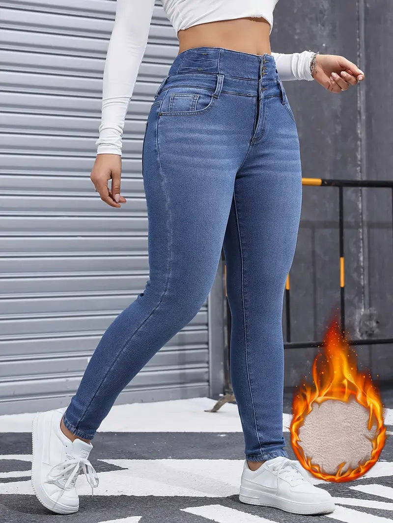 Mila™ | Verwarmde Jeans met Dubbele Tailleband