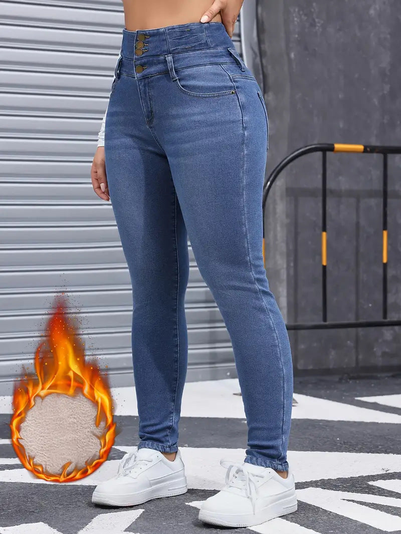 Mila™ | Verwarmde Jeans met Dubbele Tailleband