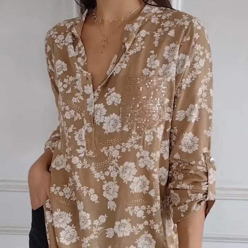 FRIEDLINDE I LANGERMIGE BLOEMENBLOUSE