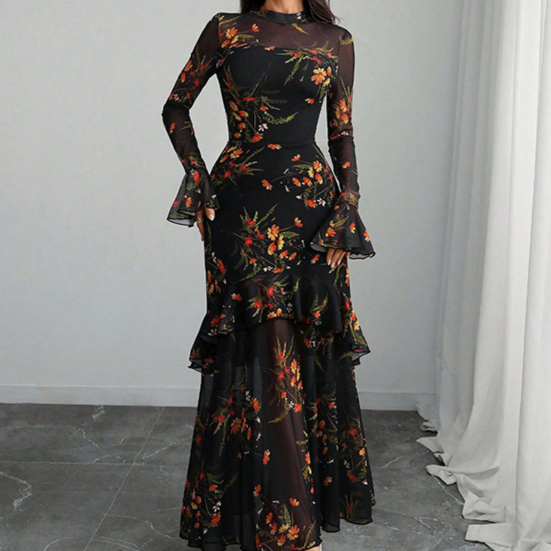 Elara™ | Elegante Bloemenmaxi-jurk