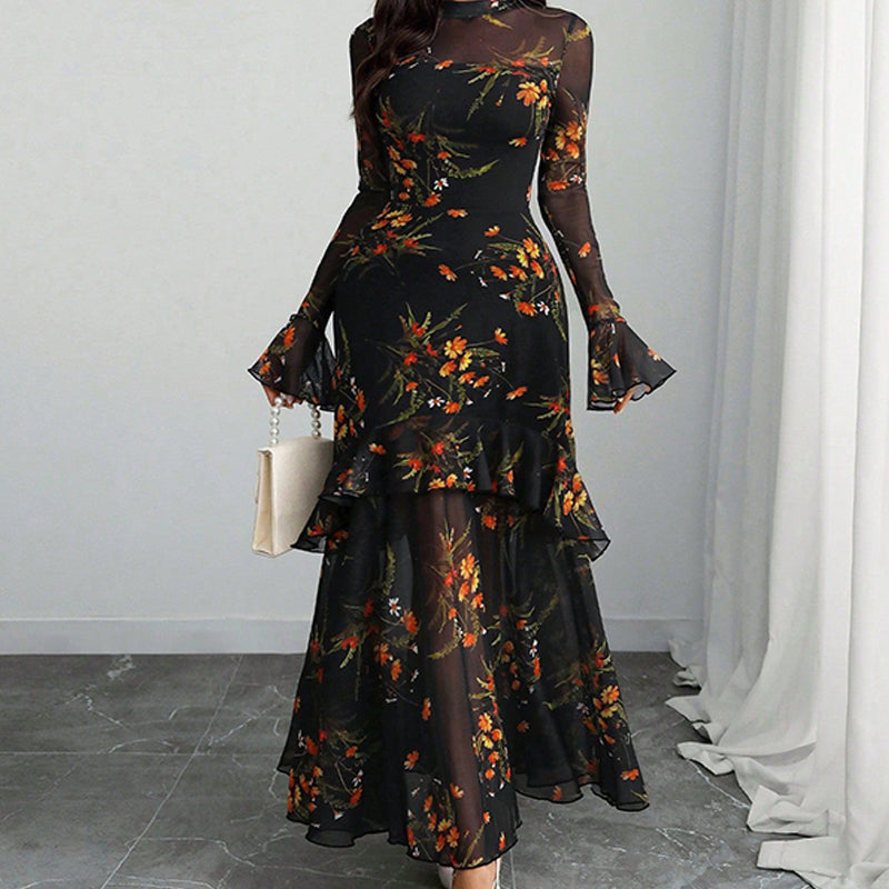 Elara™ | Elegante Bloemenmaxi-jurk