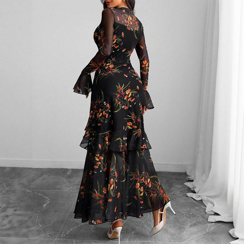 Elara™ | Elegante Bloemenmaxi-jurk