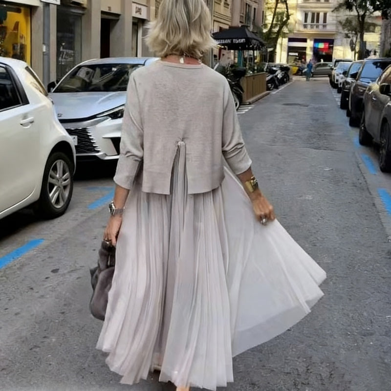 Dames set bestaande uit een lange mouwen top en een mouwloze jurk