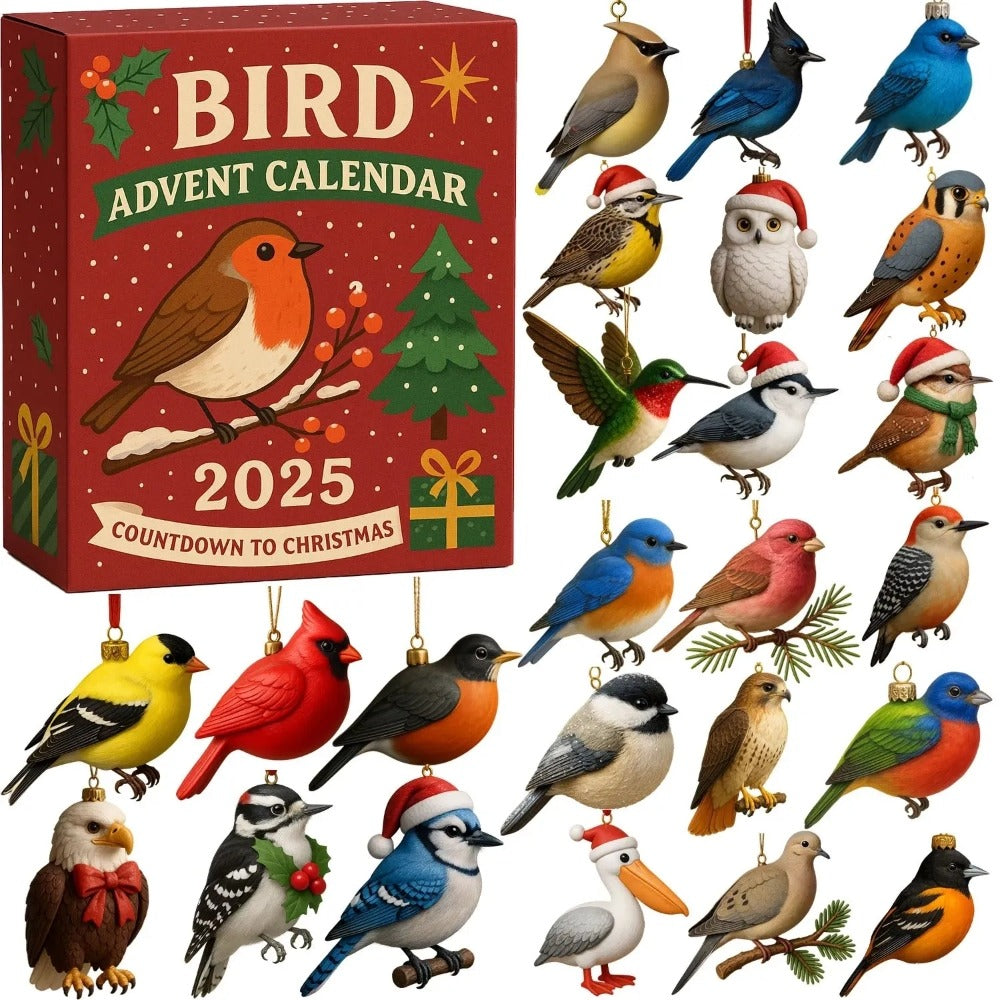 🐦 Bird Advent Calendar 2025 – Countdown to Christmas with 24 Cute Mini Bird Figures