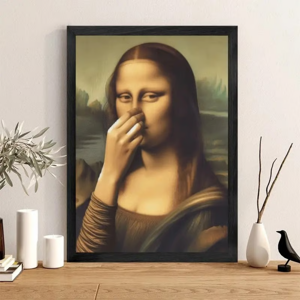 LooLisa™ – Vintage Grappige Badkamer Monalisa Muurkunst