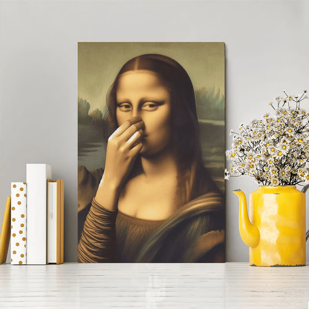 LooLisa™ – Vintage Grappige Badkamer Monalisa Muurkunst