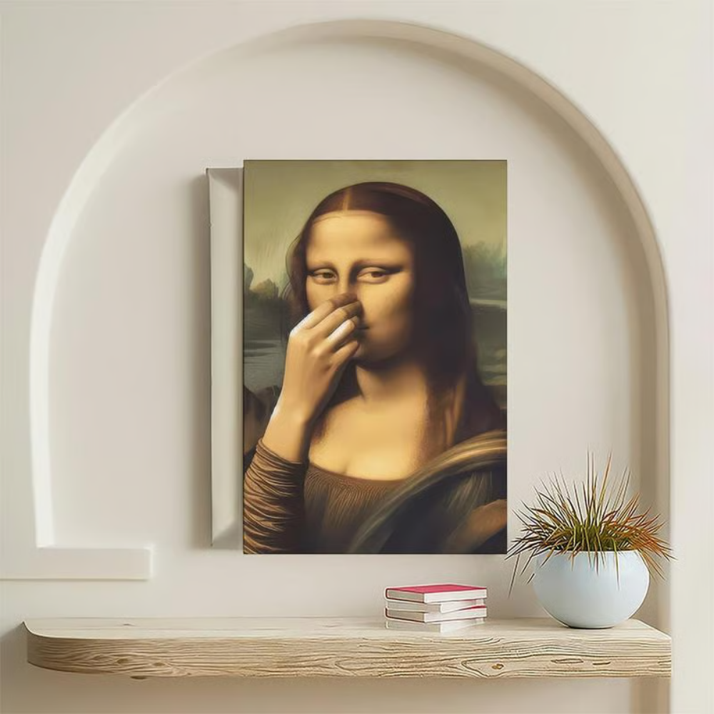 LooLisa™ – Vintage Grappige Badkamer Monalisa Muurkunst