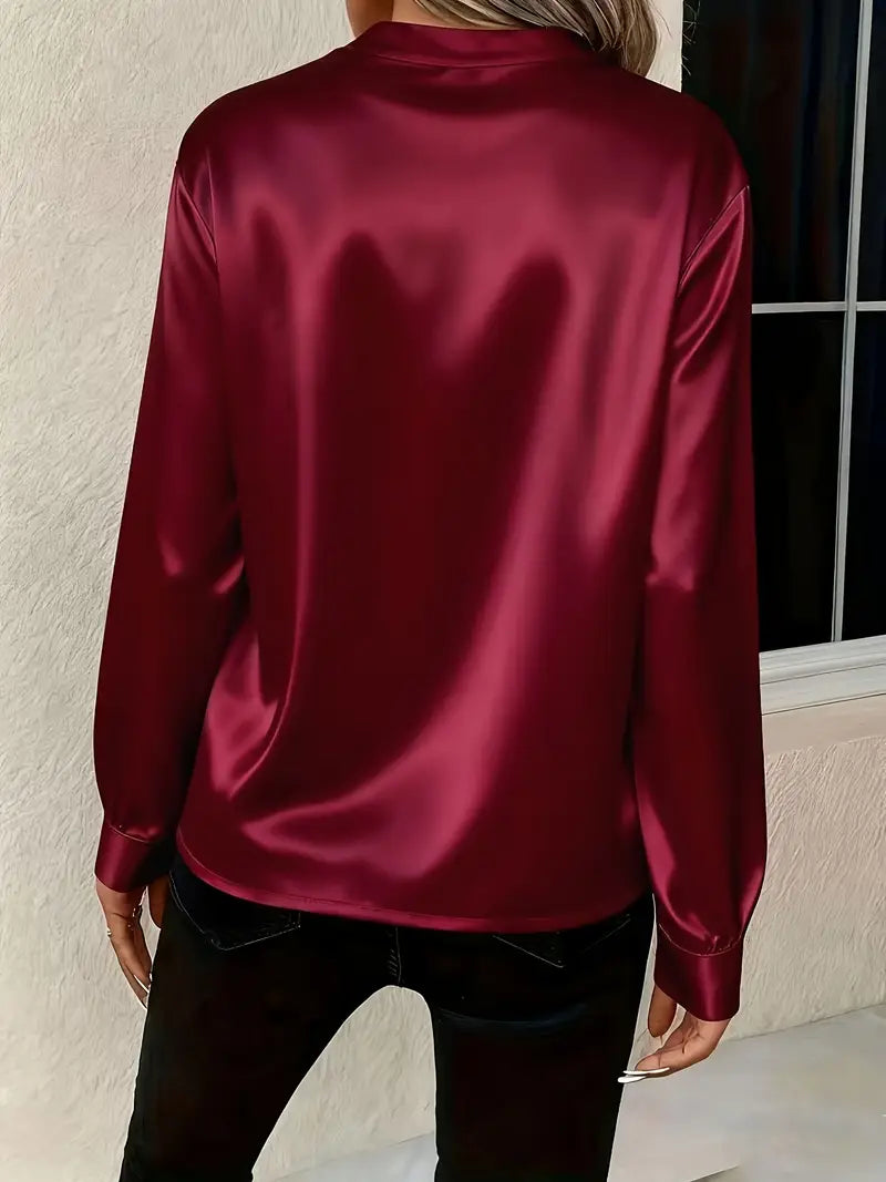 Elena™ | Elegante Satijnen Blouse