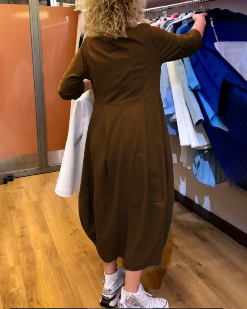 Chantal™ | Elegante Jurk met Ronde Hals