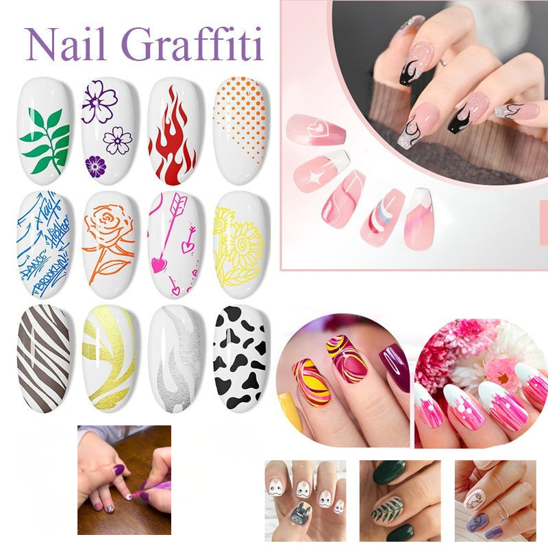🎨12-Color Nail Art Pen Set 💅