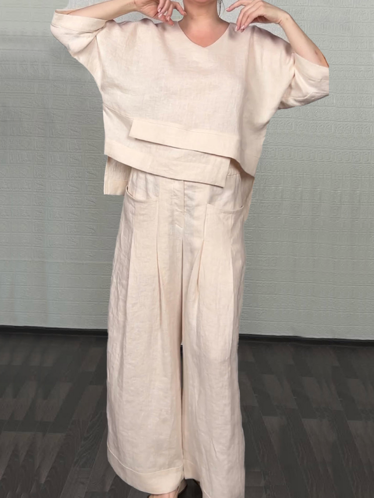 Renaya - Casual Set van Katoen-Linnen