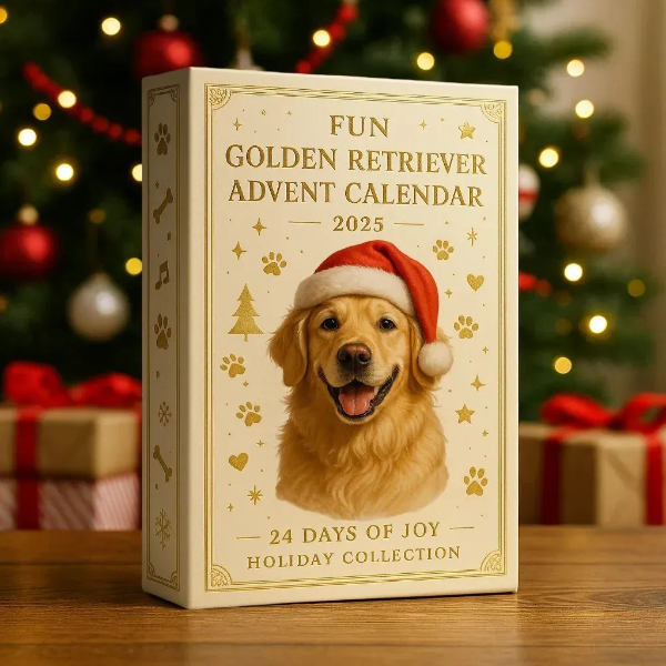 🎄 Grappige Golden Retriever Adventskalender 2025 🐾🐶✨