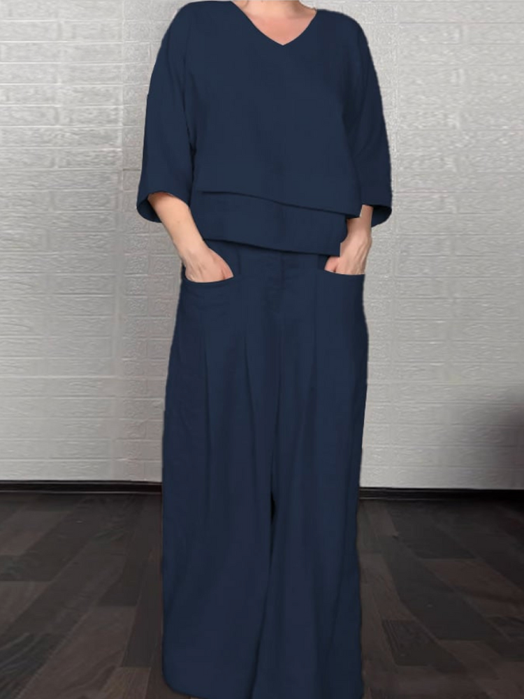 Renaya - Casual Set van Katoen-Linnen