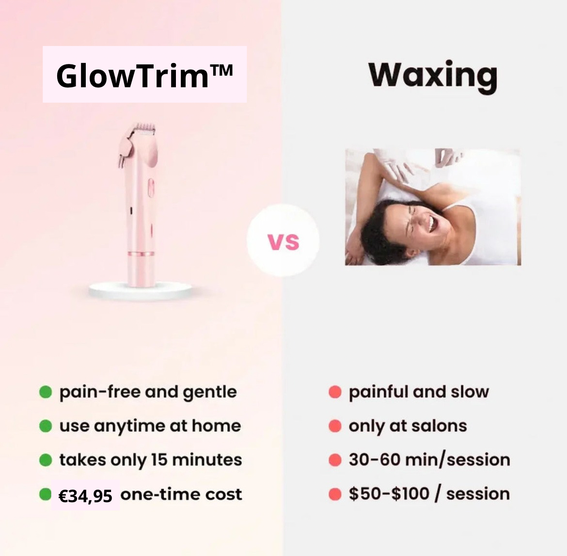 GlowTrim™ | 2-in-1 Pijnloze Lichaamshaar Trimmer