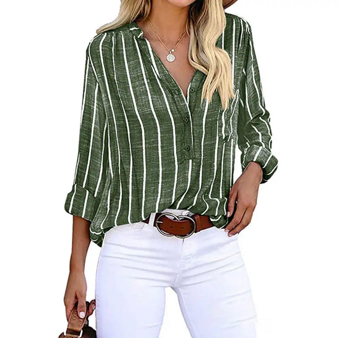 AGATHE I ELEGANTE GESTREEPTE BLOUSE