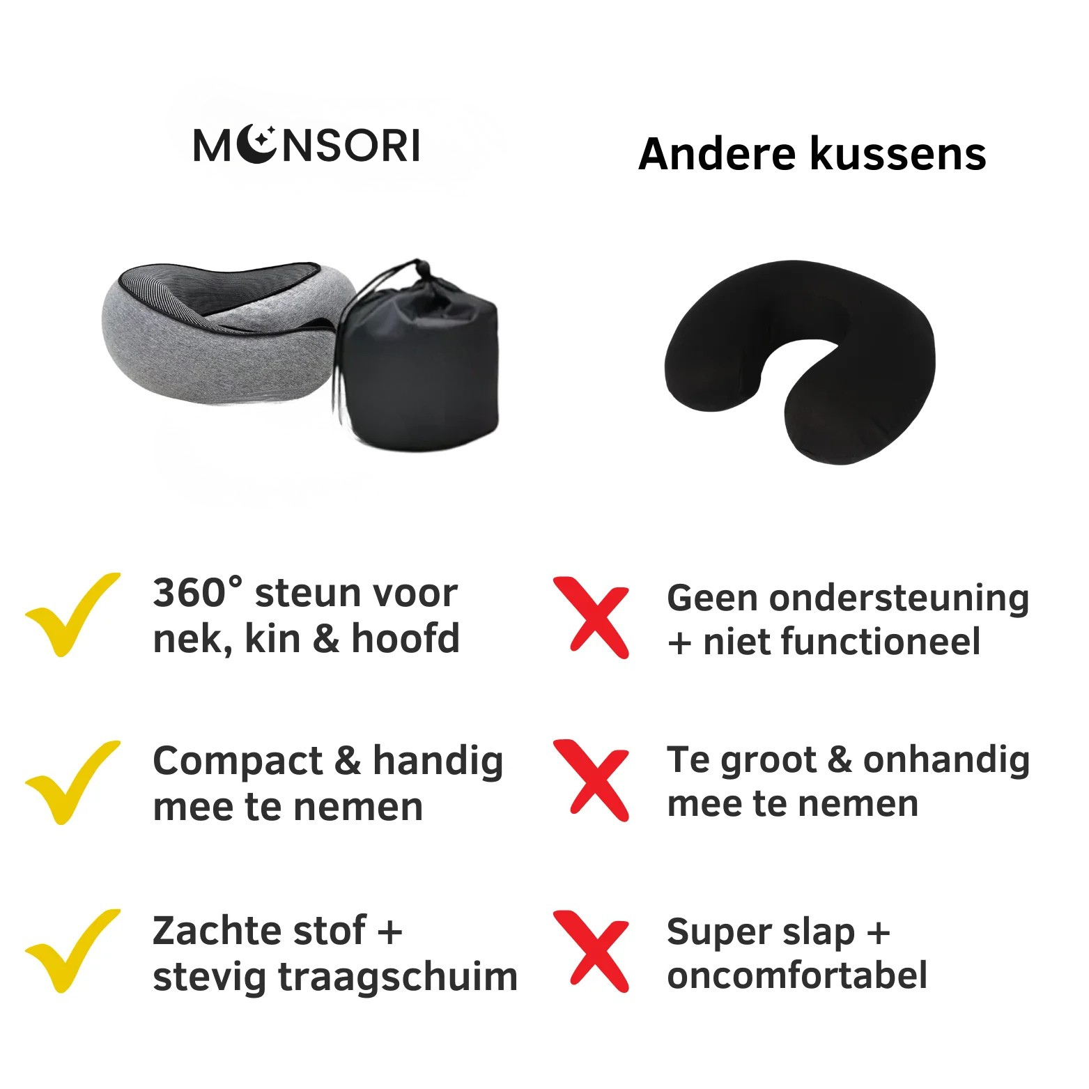 Monsori™ | Reiskussen met neksteun