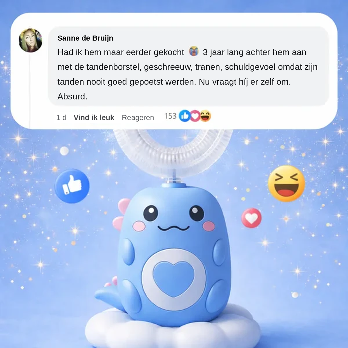DinoBrush™ - De U-vormige elektrische tandenborstel voor kinderen (2–12 jaar)